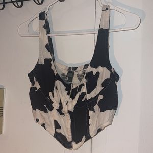 Wild Fable Small Cow Print Corset Top